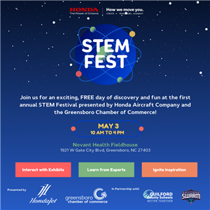  Stem Fest at the Novant Health fieldhouse on May 3 10am to 4pm